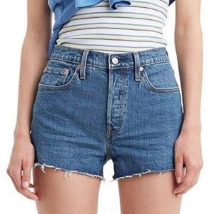 LEVI’S 501 Button Fly High Rise Denim Cut Off Shorts